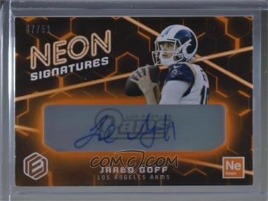 2018 Panini Elements - Neon Signatures Tier 1 - Orange #NS1-JG - Jared Goff /51