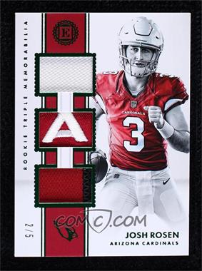 2018 Panini Encased - Rookie Triple Memorabilia - Emerald #RTM-6 - Josh Rosen /5