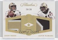 Drew Brees, Alvin Kamara #/20