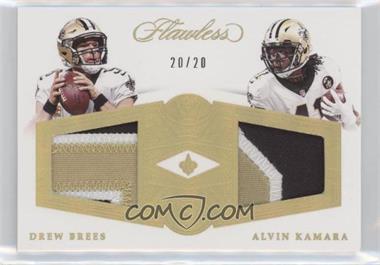 2018 Panini Flawless - Dual Diamond Memorabilia #DD-BK - Drew Brees, Alvin Kamara /20