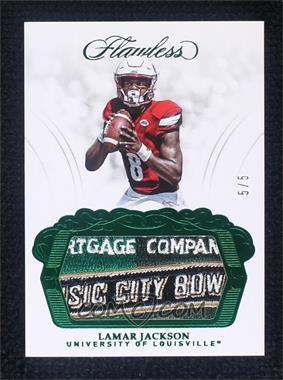 2018 Panini Flawless - Rookie Patches - Emerald #RP-LJ - Lamar Jackson /5