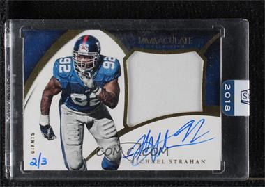 2018 Panini Honors - Recollection Collection Autographs #15IC-PP-MS - Michael Strahan (2015 Immaculate Collection Premium Patches) /3 [Buyback]