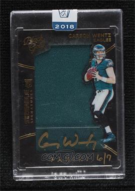 2018 Panini Honors - Recollection Collection Autographs #16PBG-90 - Carson Wentz (2016 Panini Black Gold) /7 [Uncirculated]