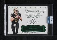 Drew Brees (2016 Flawless Memorable Marks) [Uncirculated] #/1