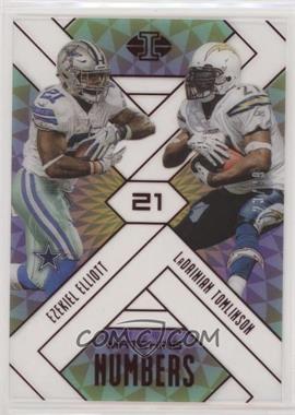 2018 Panini Illusions - Matching Numbers - Red #13 - Ezekiel Elliott, LaDainian Tomlinson /99