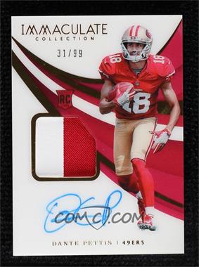 2018 Panini Immaculate Collection - [Base] #132 - Rookie Patch Autographs - Dante Pettis /99