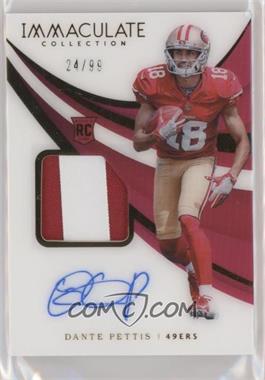 2018 Panini Immaculate Collection - [Base] #132 - Rookie Patch Autographs - Dante Pettis /99