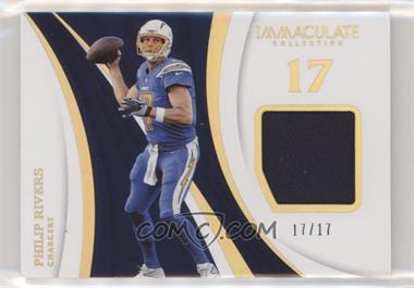 2018 Panini Immaculate Collection - Immaculate Numbers Memorabilia #NU-27 - Philip Rivers /17