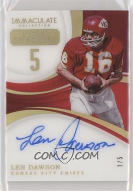 2018 Panini Immaculate Collection - Immaculate Post Season Signatures #PS-LD - Len Dawson /5