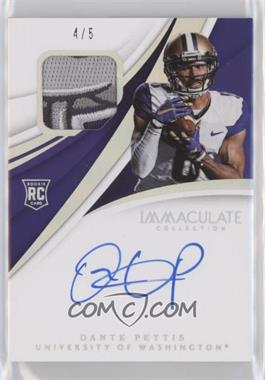 2018 Panini Immaculate Collection Collegiate - [Base] - Bowl Logo 1 #119 - Immaculate Signature Rookie Patches - Dante Pettis /5