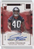 Rookie Autographs - Lavon Coleman #/49