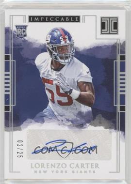 2018 Panini Impeccable - [Base] - Silver #177 - Rookie Autographs - Lorenzo Carter /25