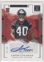 Rookie Autographs - Lavon Coleman #/75