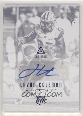 2018 Panini Luminance - Rookie Ink - Blue #RI-LAC - Lavon Coleman /75