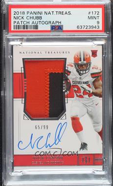 2018 Panini National Treasures - [Base] #172 - Rookie Patch Autograph - Nick Chubb /99 [PSA 9 MINT]