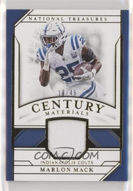 2018 Panini National Treasures - Century Materials - Prime #CM-MM - Marlon Mack /49