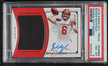 2018 Panini National Treasures - Rookie Material Signatures RPS #RMS-BM - Baker Mayfield /99 [PSA 8 NM‑MT]