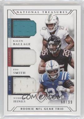 2018 Panini National Treasures - Rookie NFL Gear Trio Materials #GTM-15 - Kalen Ballage, Ito Smith, Nyheim Hines /99