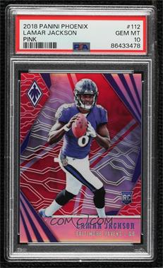 2018 Panini Phoenix - [Base] - Pink #112 - Rookies - Lamar Jackson /199 [PSA 10 GEM MT]