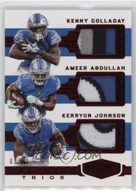 2018 Panini Plates & Patches - Talented Trios - Red #TT-KAO - Kenny Golladay, Ameer Abdullah, Kerryon Johnson /10