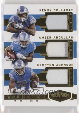 2018 Panini Plates & Patches - Talented Trios #TT-KAO - Kenny Golladay, Ameer Abdullah, Kerryon Johnson /50