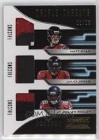 Calvin Ridley, Julio Jones, Matt Ryan #/25