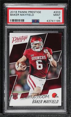 2018 Panini Prestige - [Base] #203 - Rookie - Baker Mayfield [PSA 9 MINT]