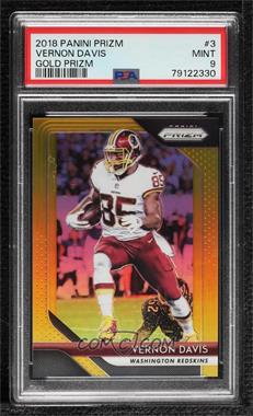 2018 Panini Prizm - [Base] - Gold Prizm #3 - Vernon Davis /10 [PSA 9 MINT]