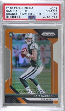 2018 Panini Prizm - [Base] - Orange Prizm #203 - Rookie - Sam Darnold /249 [PSA 10 GEM MT]