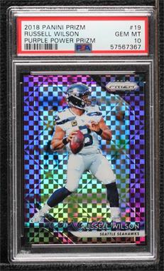 2018 Panini Prizm - [Base] - Purple Power Prizm #19 - Russell Wilson /49 [PSA 10 GEM MT]