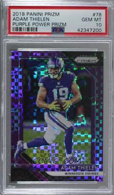 2018 Panini Prizm - [Base] - Purple Power Prizm #78 - Adam Thielen /49 [PSA 10 GEM MT]