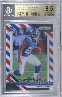 2018 Panini Prizm - [Base] - Red White & Blue Prizm #202 - Rookie - Saquon Barkley [BGS 9.5 GEM MINT]