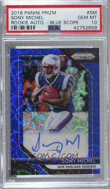 2018 Panini Prizm - Rookie Autographs - Blue Scope Prizm #RA-SM - Sony Michel /99 [PSA 10 GEM MT]