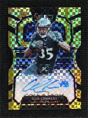 2018 Panini Select - Rookie Signatures - Gold Prizm Die-Cut #RS-GE - Gus Edwards /10