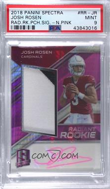 2018 Panini Spectra - Radiant Rookie Patch Signatures - Neon Pink Prizm #RR-JR - Josh Rosen /15 [PSA 9 MINT]