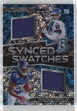 2018 Panini Spectra - Synced Swatches - Neon Blue Prizm #15 - Eli Manning, Saquon Barkley /75