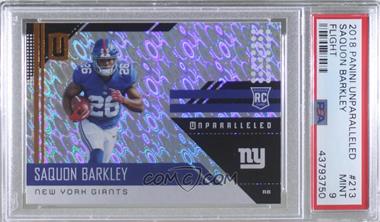 2018 Panini Unparalleled - [Base] - Flight #213 - Rookie - Saquon Barkley [PSA 9 MINT]