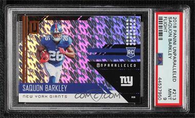 2018 Panini Unparalleled - [Base] - Flight #213 - Rookie - Saquon Barkley [PSA 9 MINT]