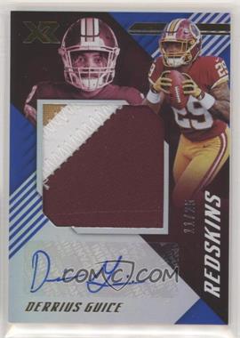 2018 Panini XR - Rookie Jumbo Swatch Autographs - Blue #RJA6 - Derrius Guice /25