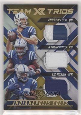 2018 Panini XR - Team Trios Materials - Gold #TT-IND - Andrew Luck, Nyheim Hines, T.Y. Hilton /10