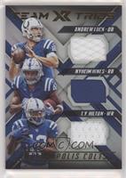 Andrew Luck, Nyheim Hines, T.Y. Hilton #/99