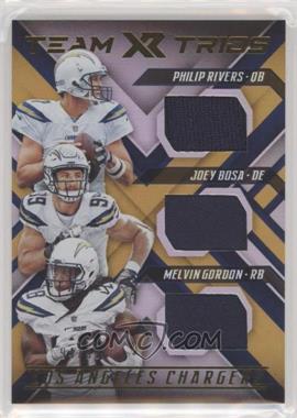 2018 Panini XR - Team Trios Materials #TT-LAC - Philip Rivers, Joey Bosa, Melvin Gordon /99