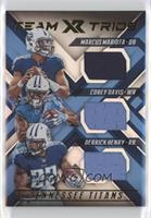 Marcus Mariota, Corey Davis, Derrick Henry #/99