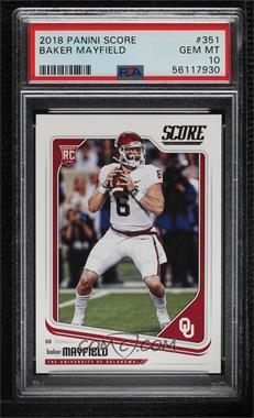 2018 Score - [Base] #351 - Rookies - Baker Mayfield [PSA 10 GEM MT]