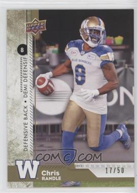 2018 Upper Deck CFL - [Base] - Gold #105 - Chris Randle /50