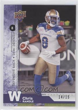 2018 Upper Deck CFL - [Base] - Purple #105 - Chris Randle /15