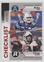 Checklist - Ricky Ray, Trevor Harris CL #/150