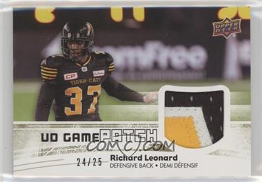 2018 Upper Deck CFL - UD Game Jersey - Patch #GJ-RL - Richard Leonard /25