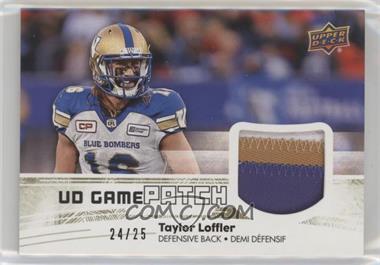 2018 Upper Deck CFL - UD Game Jersey - Patch #GJ-TL - Taylor Loffler /25