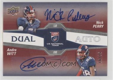 2018 Upper Deck USA Football - USA U17 Dual Auto #DA-18 - Nick Perry , Andre Witt /25